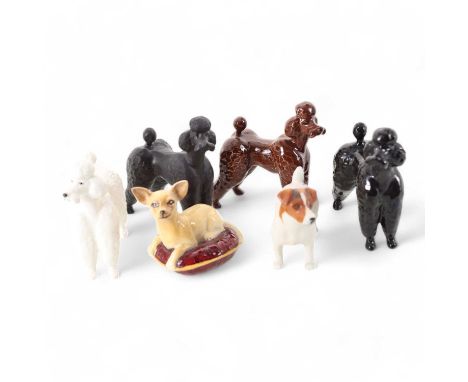 BESWICK, SIX DOG FIGURES, comprising numbers 1386 x 4, 2109 and 2454,the largest 9cm highQty: 6