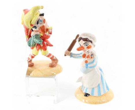 BESWICK, SET OF TWO FIGURES, PUNCH AND JUDY, numbers 4188 and 4189, both limited editions numbers 226 / 2500Judy 13.5cm highQ