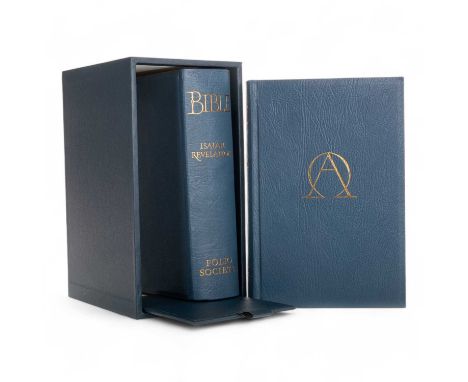 THE FOLIO SOCIETY, TWO BIBLES, in dark green sleeveAdditional images detail edition.