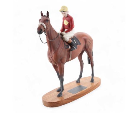 BESWICK, HORSE AND RIDER FIGURE, RED RUM  a connoisseur model34cm highCondition overall is good / fair, possible restoration 