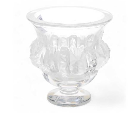 LALIQUE FRANCE, DAMPIERE VASE, decorated with birds in relief12.5cm highCondition overall is good, no obvious signs of any da