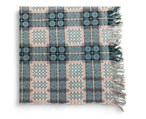 FOLK ART, WELSH BLANKET, CIRCA 1920'S / 1930'S decorated with geometric patterns to a blue ground120cm longThis blanket is in