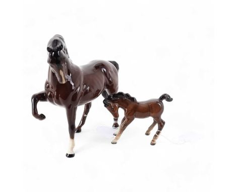 BESWICK, HORSE AND FOAL FIGURE, numbers 1549 and 1085the larger 21cm wideQty: 21549 with restoration and chip to rear right l