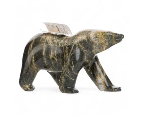 TOMMY TAKPANNIE SR. (CAPE DORSET, 1936-2013), INUIT SOAPSTONE CARVING OF A BEAR, CONTEMPORARY modelled standing, signed to ri