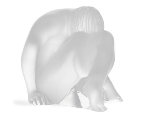 LALIQUE FRANCE, 'NUDE REVE' FROSTED GLASS FIGURE, CIRCA 1998 engraved to base6cm high