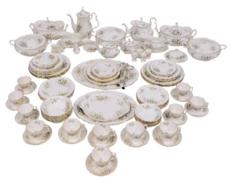 A Royal Albert porcelain Howarth pattern tea, coffee and dinner service, comprising three circular twin-handled tureens with 