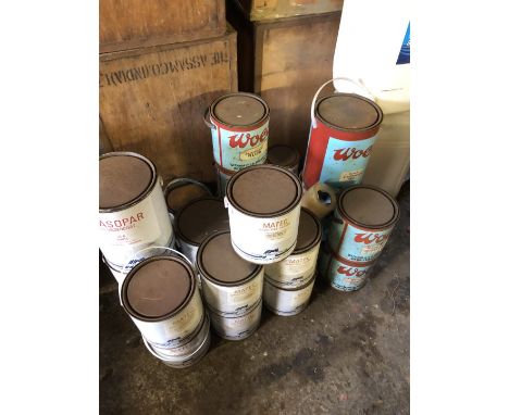 Mason tractor paints, being gloss and undercoat for Ferguson grey and others. 