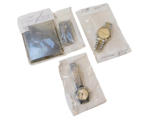Two gentleman's dress wristwatches, lately owned by Ronnie Kray, comprising a Talisman wristwatch, on a bicolour strap, and a
