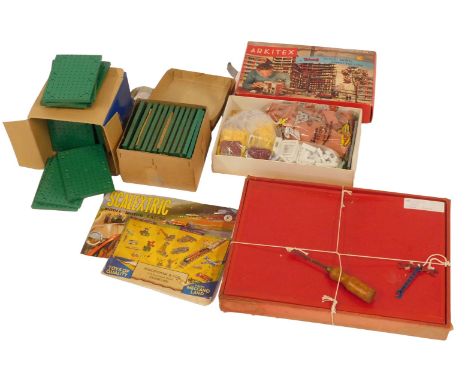 An Arkitex by Tri-ang scale model construction kit, together with Meccano, Bayko building blocks, etc. (a quantity) 