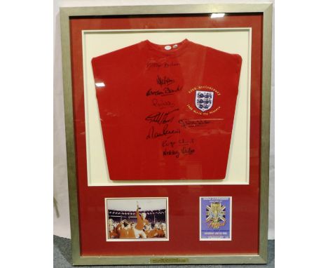 1966 England world cup signed shirt, 40th anniversary edition. P&amp;P Group 1 (£14+VAT for the first lot and £1+VAT for subs