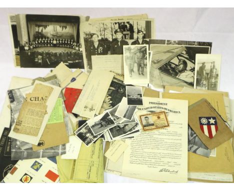 Large quantity of WWII period ephemera and photographs, relating to 13059085 LT Harold Louis Rosenburg DFC, of US First Air C