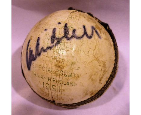 Signed Hampshire County Cricket Club ball, Paul Whittaker and Mark Nicholas. P&amp;P Group 1 (£14+VAT for the first lot and £