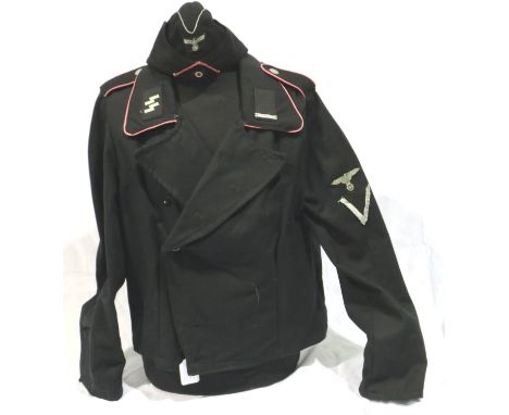 A German WWII SS Panzer Division replica woollen wrap with side cap, approximate size M. P&amp;P Group 2 (£18+VAT for the fir