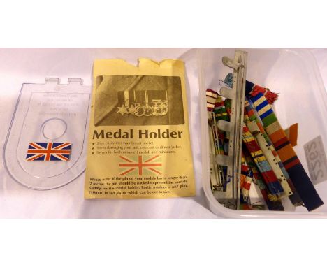 Large quantity of Victorian and later British medal ribbons and bars. P&amp;P Group 1 (£14+VAT for the first lot and £1+VAT f