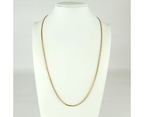 A 9ct gold dainty necklace with ring clasp, length 54cm, approx. 8g.