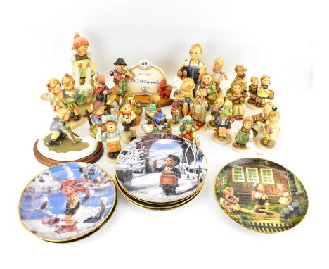 HUMMEL; approximately twenty-four figures of various sizes, to include a girl with swans, boy with boots, height of tallest 2