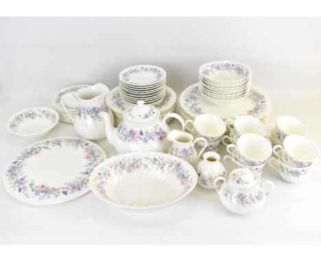 WEDGWOOD; an approximately sixty-seven piece 'Angela' pattern dinner and tea service, to include ten dinner plates, diameter 