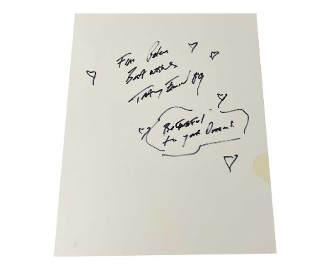 TRACEY EMIN; a card bearing the artist's signature and dedication, 'Be Faithful to your Dreams'.Condition Report: - We have n