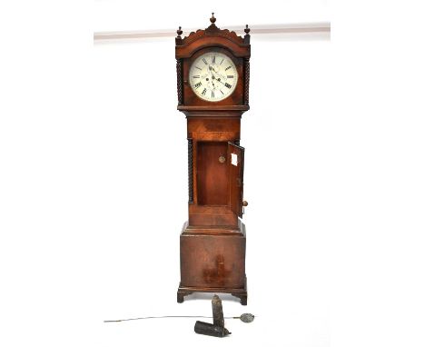 A 19th century mahogany cased eight-day longcase clock, 'Subek Castle Cary', in Somerset, near Wincanton, the painted enamel 