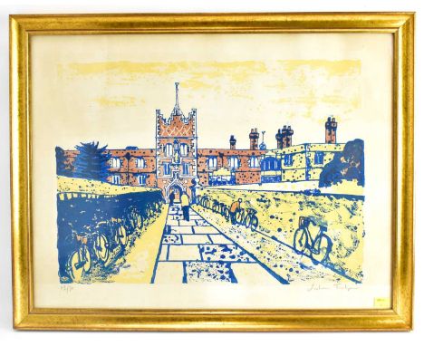 † JULIAN TREVELYAN (1910-1988); a mid-20th century lithograph, 'Jesus College Cambridge', limited edition no. 13/70, signed a
