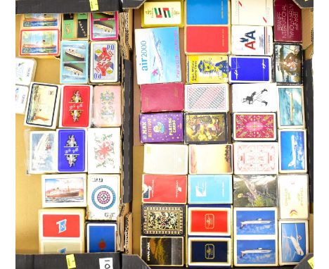 Approximately 110 packs of playing cards, all relating to airlines and shipping (approx. 110).