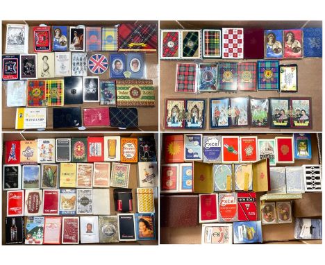 Approximately 109 packs of playing cards relating to clan tartans, Royalty, playing card makers, etc, to include seal decks a