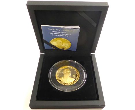 HATTONS OF LONDON; a '2022 Prince William 40th Birthday Gold Proof £20 coin', 22ct gold, portrait of HM Queen Elizabeth II, r