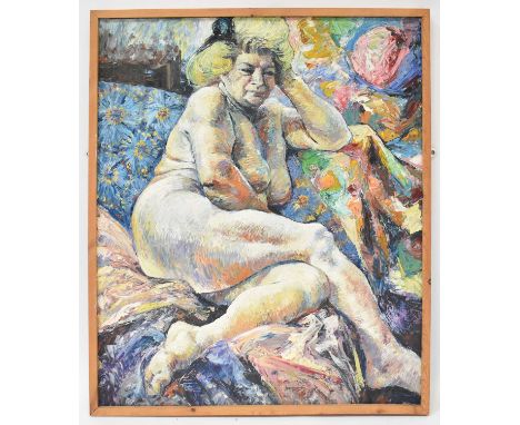 UNATTRIBUTED; oil on canvas of Liverpool life model Sue Lee, unsigned, 83 x 72cm, framed.Footnote: - Sue Lee was renowned for