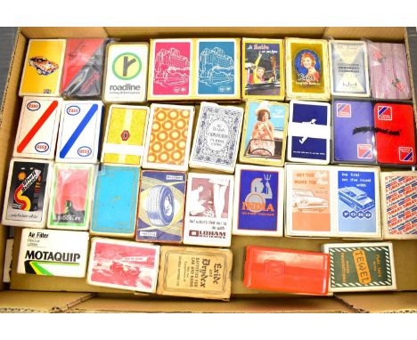 Approximately 66 packs of playing cards, all relating to transport, card, oil, batteries, tyres, etc (approx. 66).