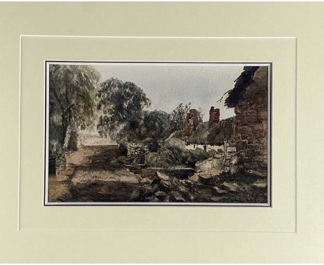 Peter de Wint OWS (1784 - 1849) Cottages Near Bidston in the Wirral, watercolour, 15 x 24 cm, frame 40 x 48 cmProvenance: col