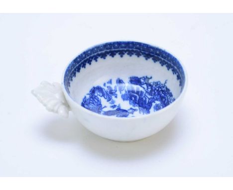 A Caughley 'Fisherman' or 'Pleasure Boat' taster or 'caddy spoon'circa 1785-90transfer-printed in underglaze blue, of large, 