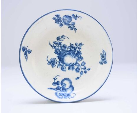 A scarce Caughley 'Apple and Damsons' toy or half-size saucercirca 1780-84transfer-printed in underglaze blue with the main p