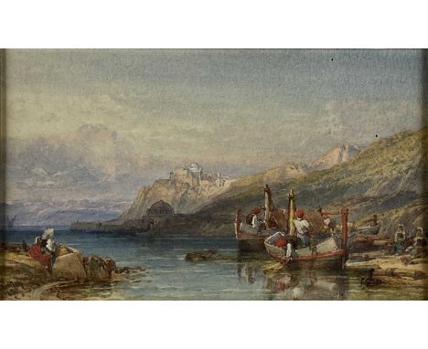 William Leighton Leitch (1804 - 1883) Postiano, Bay of Naples, signed and dated 1880 lower left, watercolour, 14 x 23.5 cm, f