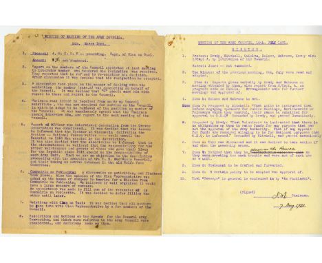 I.R.A. Army Council Minutes: An important file containing typescript agenda and minutes of meetings of the IRA Army Council, 