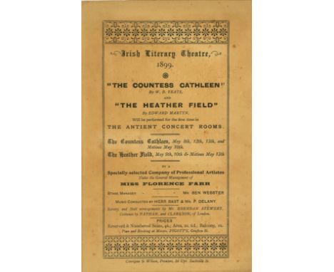 Rare First ProductionIrish Literary Theatre 1899.   'The Countess Cathleen' by W.B. Yeats, and  'The Heather Field' by Edward
