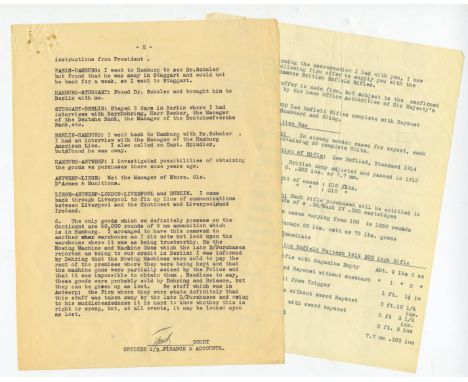 Sean Mac Bride [1904-88] A very interesting typescript report to the IRA Chief of Staff, 16.4.25, signed initials SmacB, 'Com
