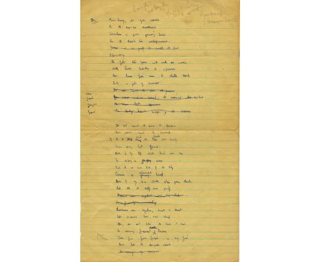 MacDonagh (Donagh)  A sheet bearing manuscript drafts of two sections of his verse play 'Happy as Larry', profusely corrected