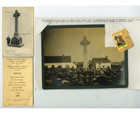 Remembering The Battle of Fontenoy, 1907A file of 8 items marking the unveiling in 1907 near Tournai in Belgium of a Celtic c