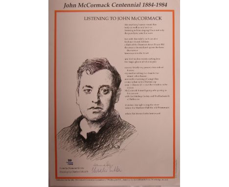 [John Mc Cormack] Egan (Desmond) Listening to John Mc Cormack, a poem, with portrait of Mc Cormack by Charles Cullen. Limited
