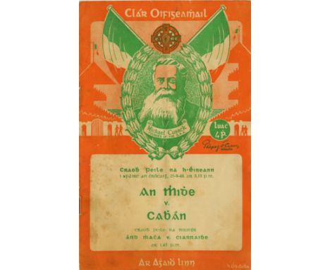 Meath V. Cavan, 1949G.A.A.: Football 1949, Craobh Peile na hEireann, An Mhidhe V. Cabhann, Croke Park 25.9.49, 8vo D. 1949, 2