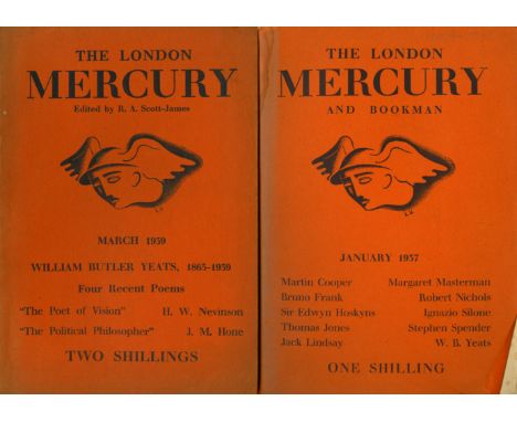 [Yeats (W.B.)] Scott-James (R.A.)ed. The London Mercury and Bookman, Issues Nos. 207 & 233, Jan. 1937 & March 1939, each incl