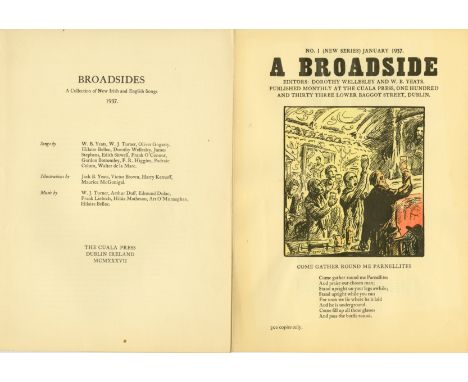 Signed by W.B. Yeats & Dorothy WellesleyBroadsides: A Collection of New Irish and English Songs, folio D. (Cuala Press) 1937.