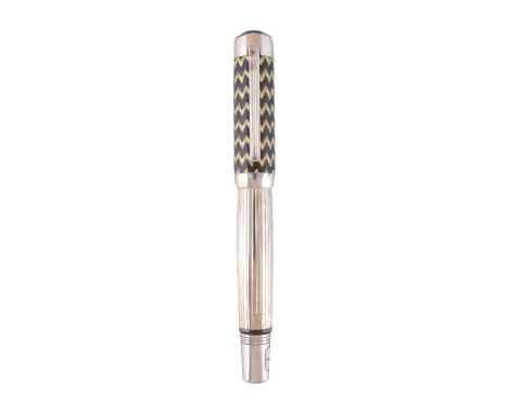 Montblanc, Patron of Art, JP Morgan, 4810, a limited edition silver coloured fountain pen, no. 51/4810, circa 2004, stamped 9