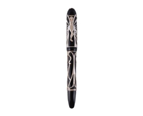 Montblanc, Patron of Art, Andrew Carnegie, 4810, a limited edition fountain pen, no. 21/4810, circa 2002, with silver coloure