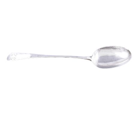 A George II Scottish silver old English pattern hash spoon, maker’s mark WM (not traced), Edinburgh 1734, assay master Archib