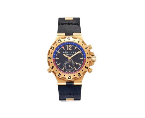 Bulgari, Diagono Professional, Ref. GMT 40 G,   18 carat gold wrist watch, no. L0180, circa 2003   Movement: Cal. 312, automa