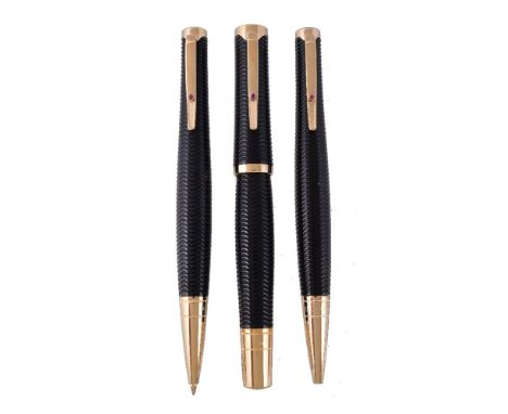 Montblanc, Writers Edition, Virginia Woolf, a limited edition fountain pen, ball point pen and propelling pencil, no. 00007/1