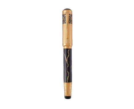 Montblanc, Patron of Art, Alexander The Great, 4810, a limited edition lacquer and gold plated fountain pen, no. 1806/4810, c