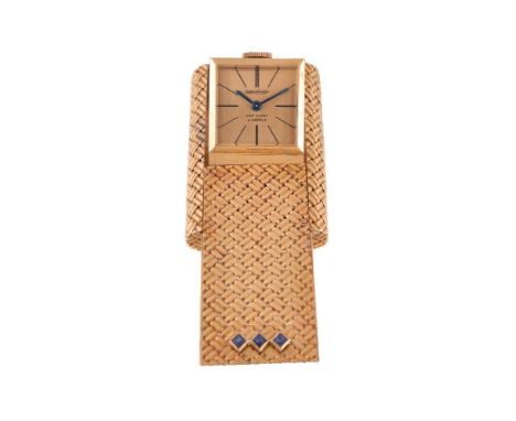 Jaeger Le-Coultre for Van Cleef &amp; Arpels,   Gold coloured and sapphire purse watch, no. 167314   Movement: Manual wind   
