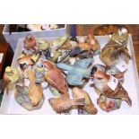 A collection of Worcester porcelain birds, nineteen approx (a/f)